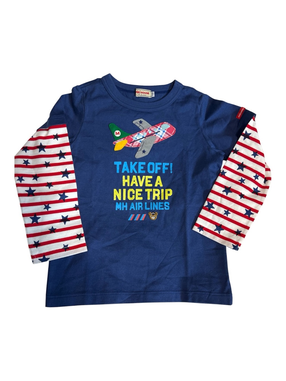 Miki House Kids Long Sleeve Tee Size 110 4T Airplane